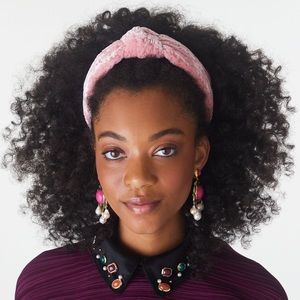 lele sadoughi dusty rose burnout velvet knotted headband, NWT.